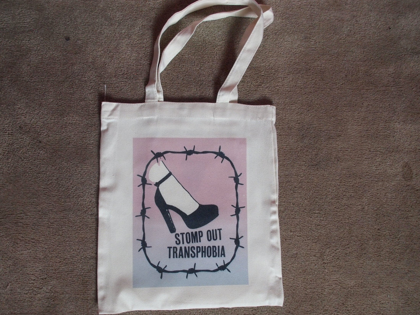 "STOMP OUT TRANSPHOBIA" Canvas Tote Bag