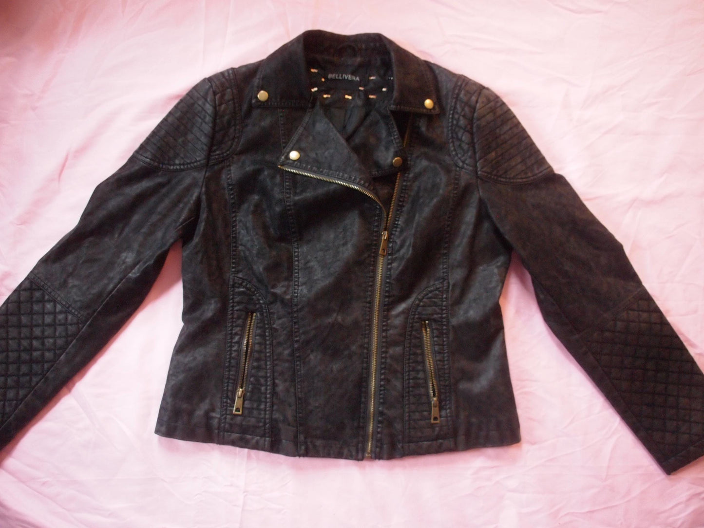 The Misfits Crimson Ghost Custom Studded Hand Painted Faux Leather Motorcycle Jacket Sz M Horror Punk