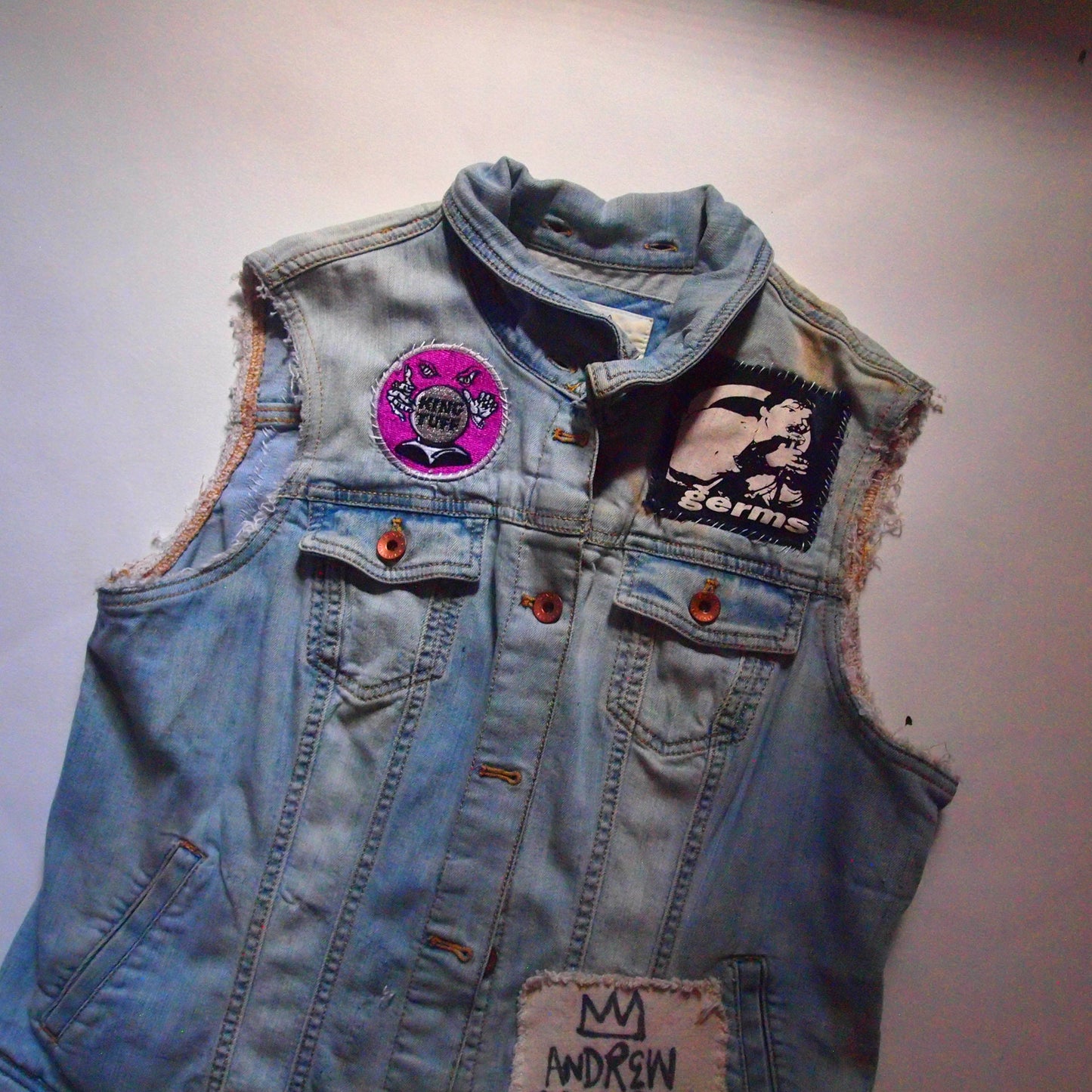 Love Will Shred Us Apart Custom Patched Denim Vest