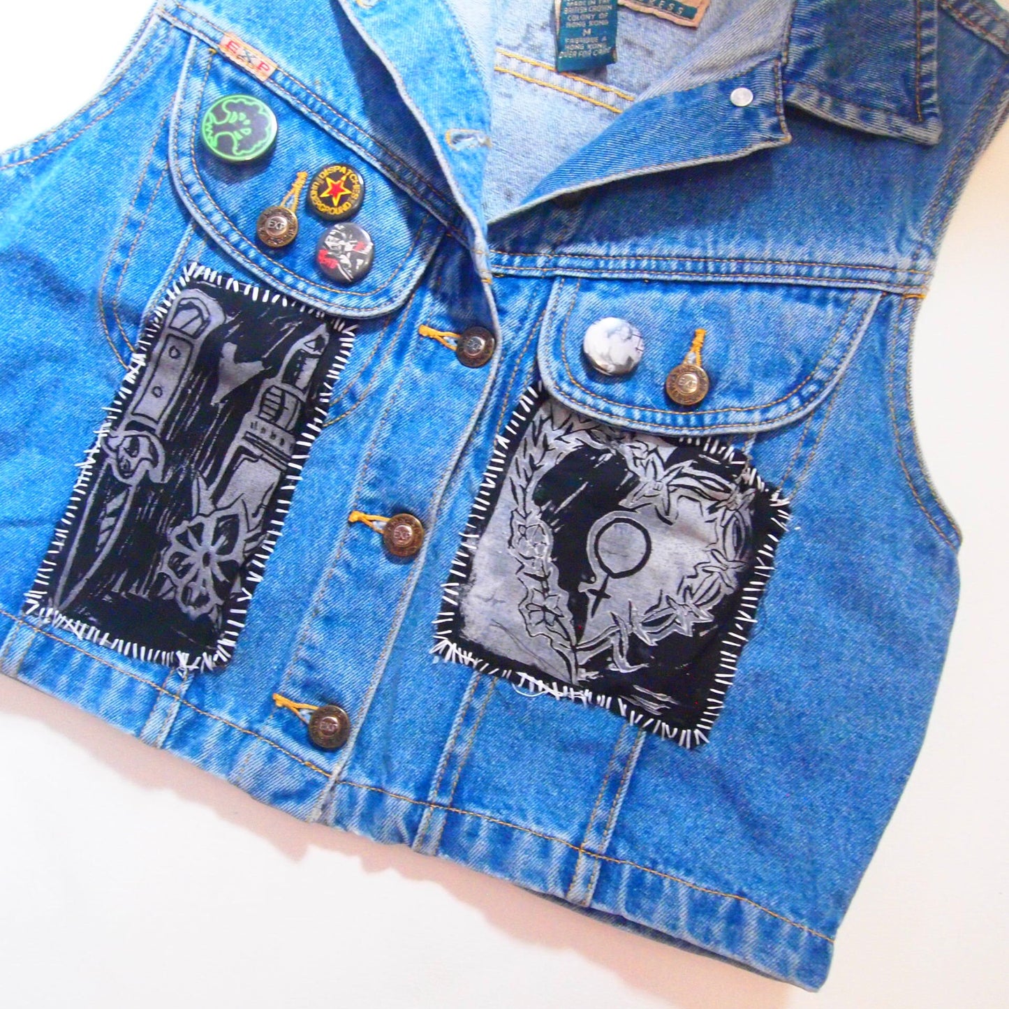 MED Aus Rotten Crust Punk Patched Studded Vest