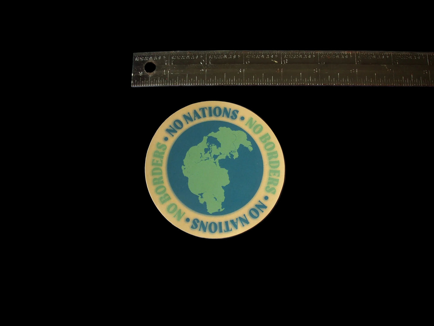 "NO BORDERS NO NATIONS" Pangea Continent Vinyl Sticker Decal