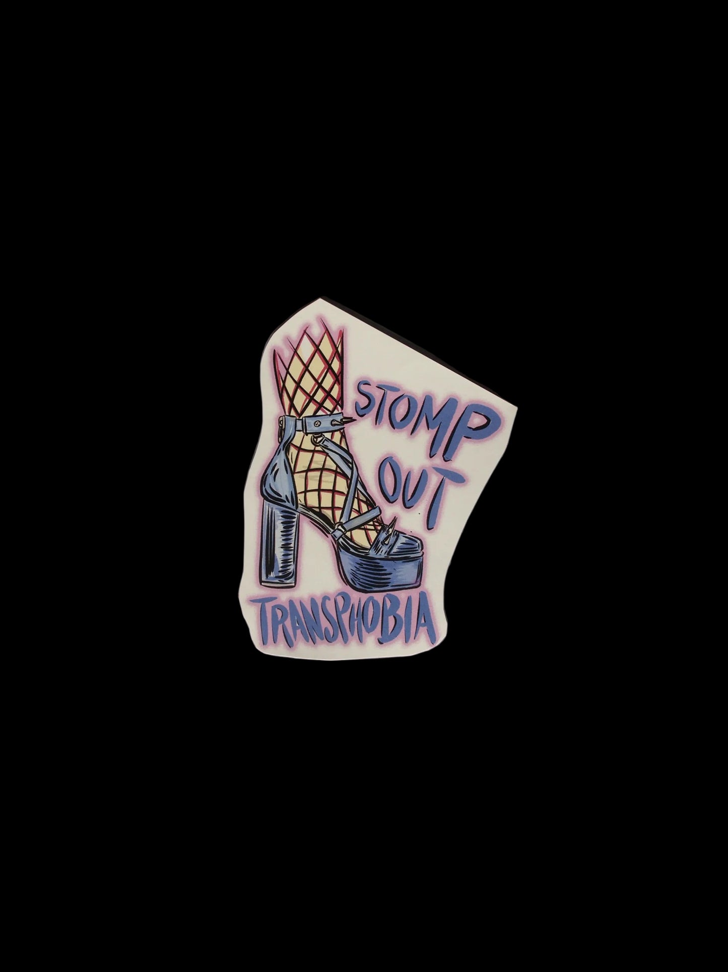 "STOMP OUT TRANSPHOBIA" Illustration Sticker
