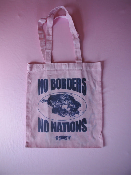 "NO BORDERS NO NATIONS" Pangea Continental Drift Canvas Tote Bag