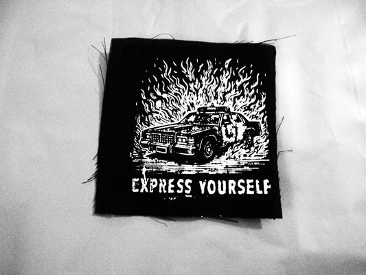 Burning Police Car “Express Yourself” Patch