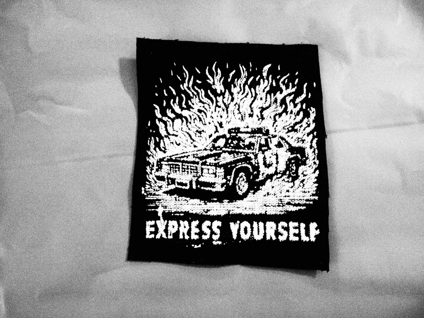 Burning Police Car “Express Yourself” Patch
