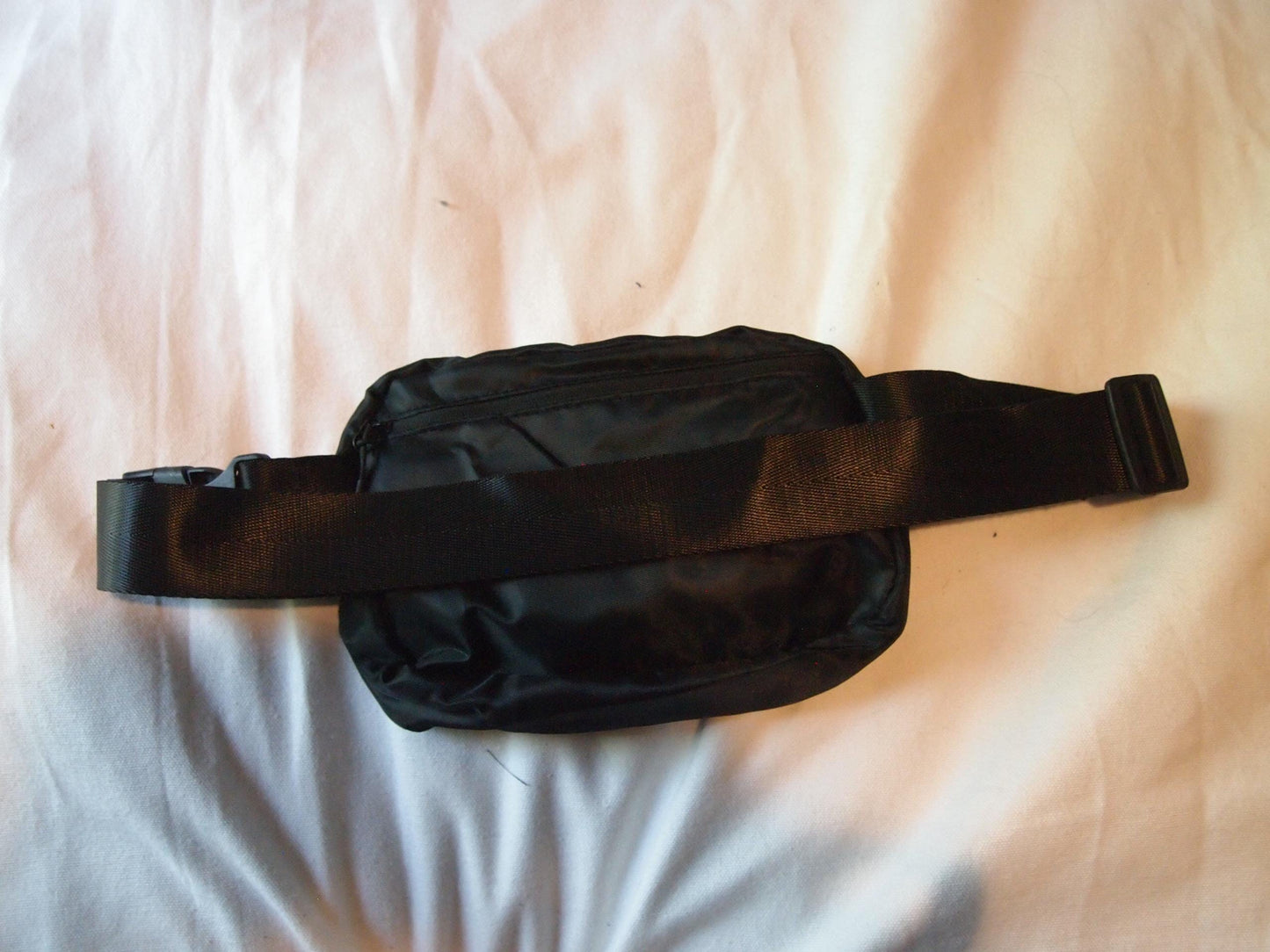 Crust Punk Black Patched Fanny Pack Crossbody Bag Discharge Hardcore Handmade