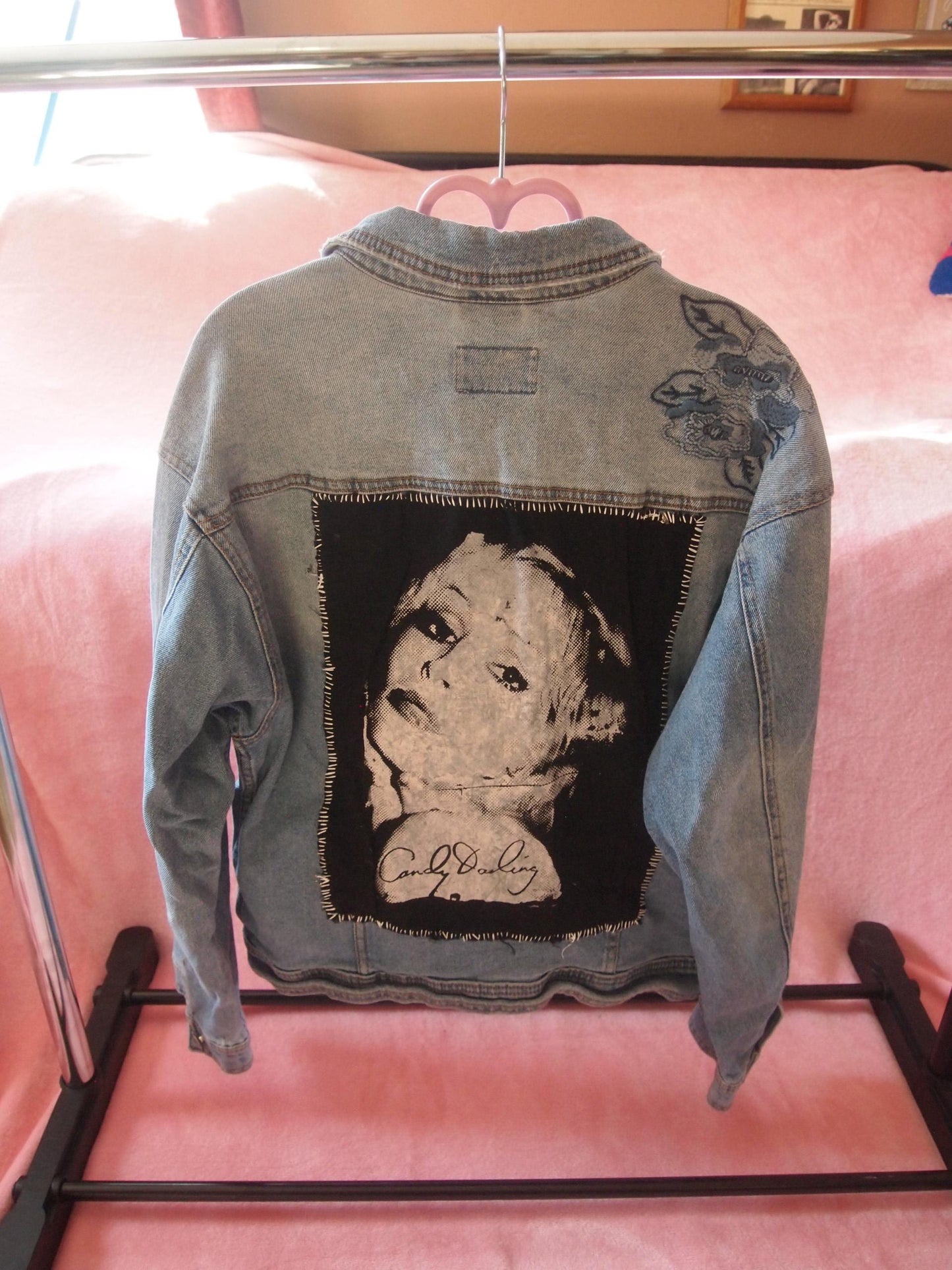 Custom Candy Darling Patched Denim Jacket - XS - Andy Warhol, Queer Art, Transgender History