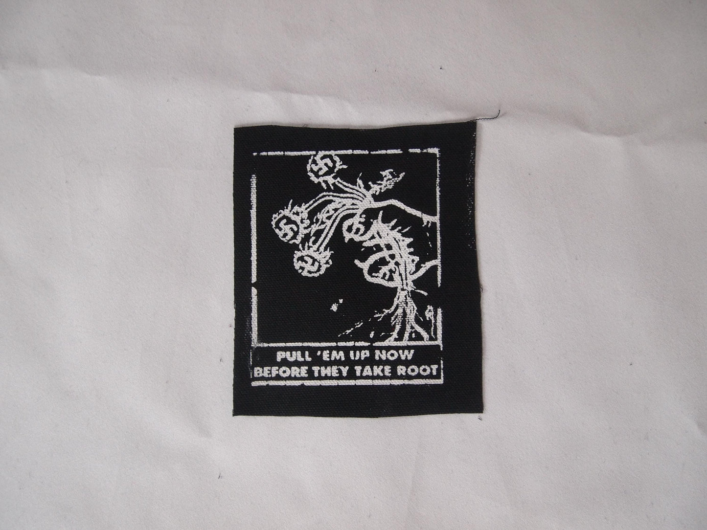 Anti-Fascist "Pull Em Up Before They Take Root Symbol" Patch - Antifa Antifascist