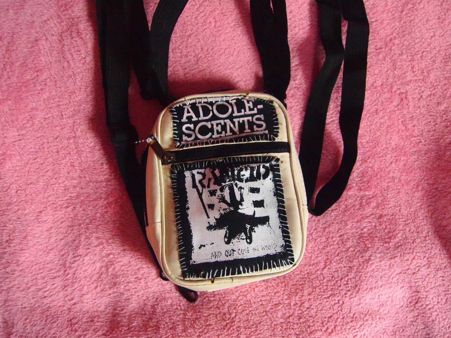 Punk Patched Convertible Crossbody Sling Bag Pouch Backpack - Adolescents, Rancid