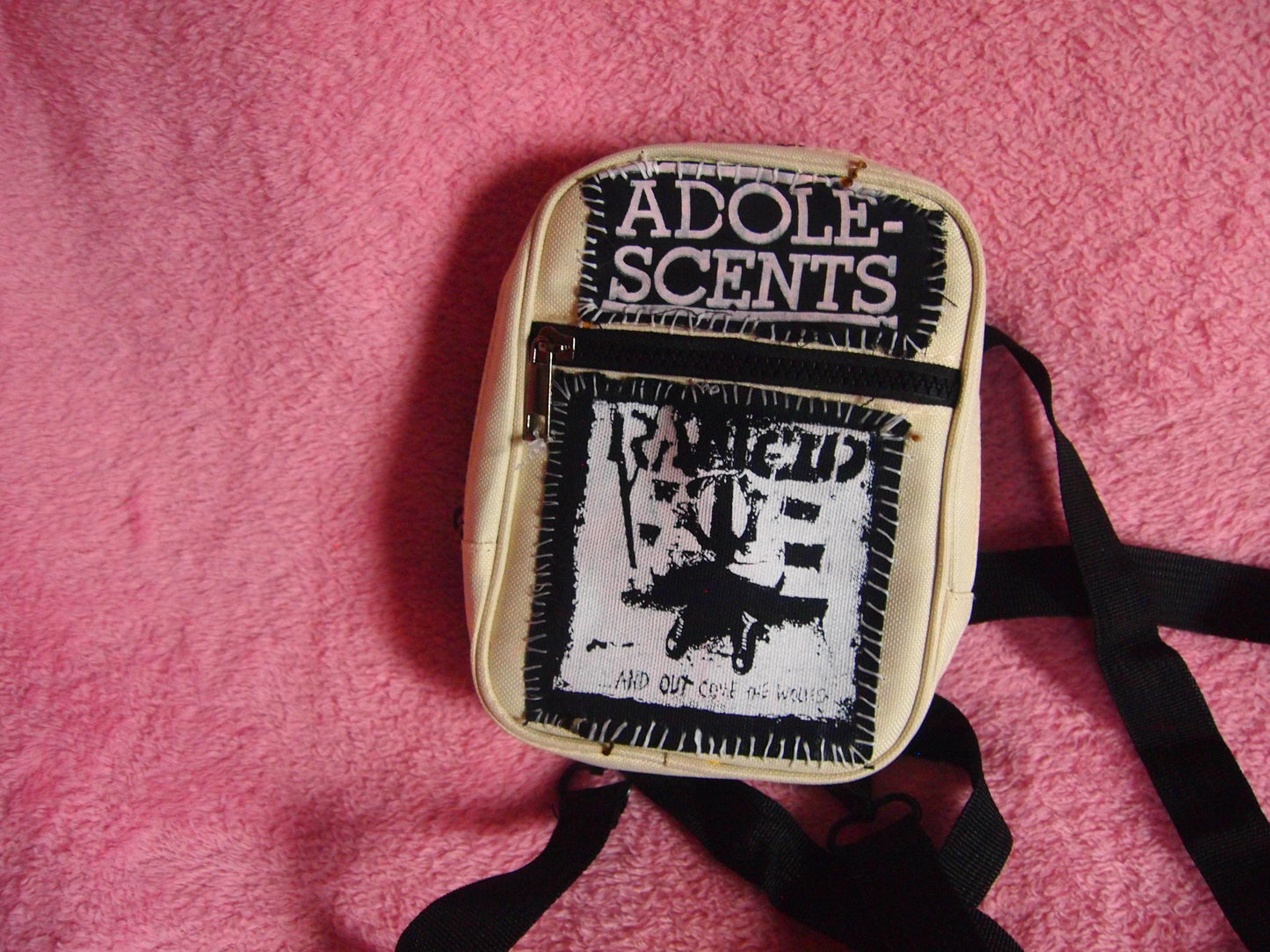 Punk Patched Convertible Crossbody Sling Bag Pouch Backpack - Adolescents, Rancid