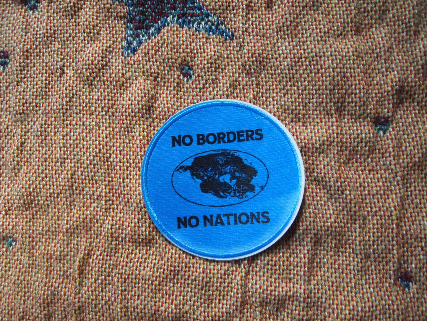 No Borders No Nations Pangea Iron On Patch