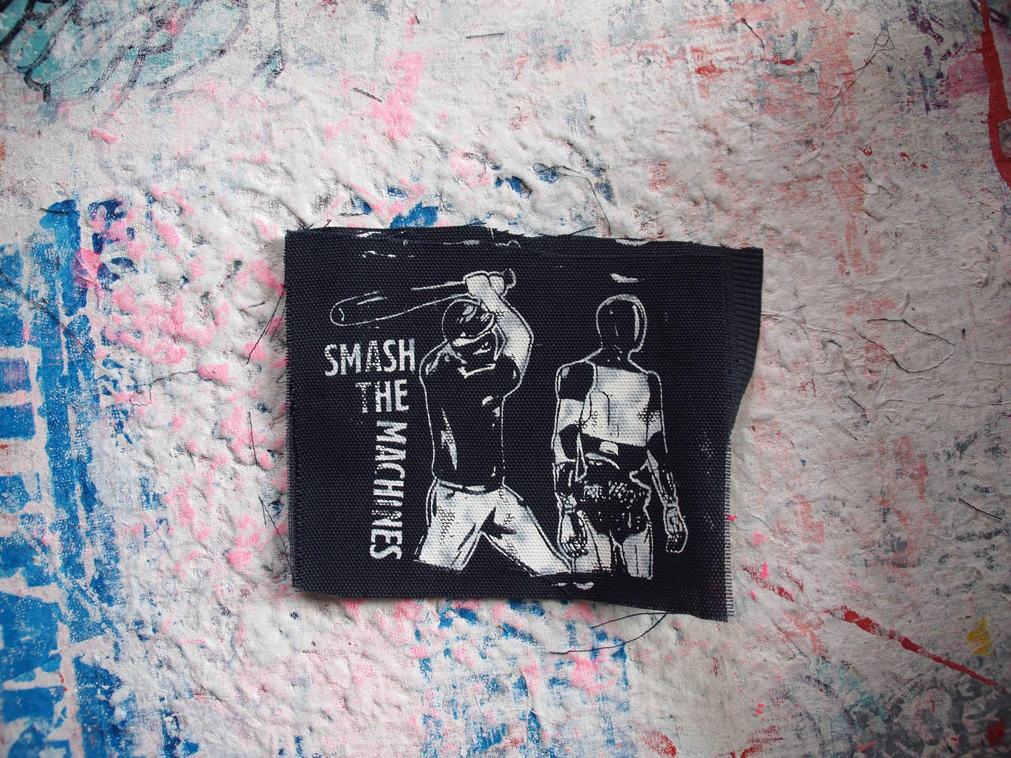 Environmentalism Patch Anti Tesla Robot AI “Smash The Machines” Patch Elon Musk Class War Eco Anarchism Earth First Zine Crust Punk Protest