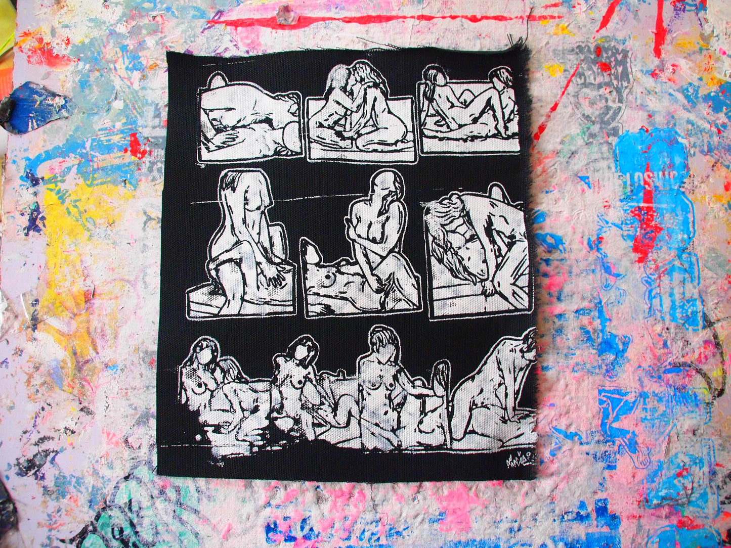 Queer Lesbian “Sapphic Love” Back Patch - NSFW Erotica Lesbian Art Sexual