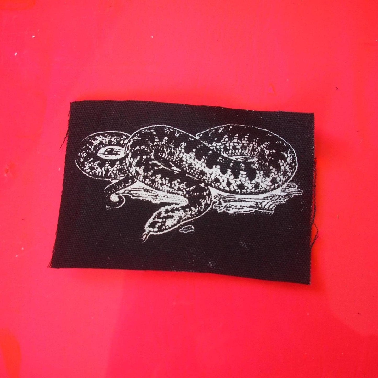 Coiled Rattlesnake Illustration Patch