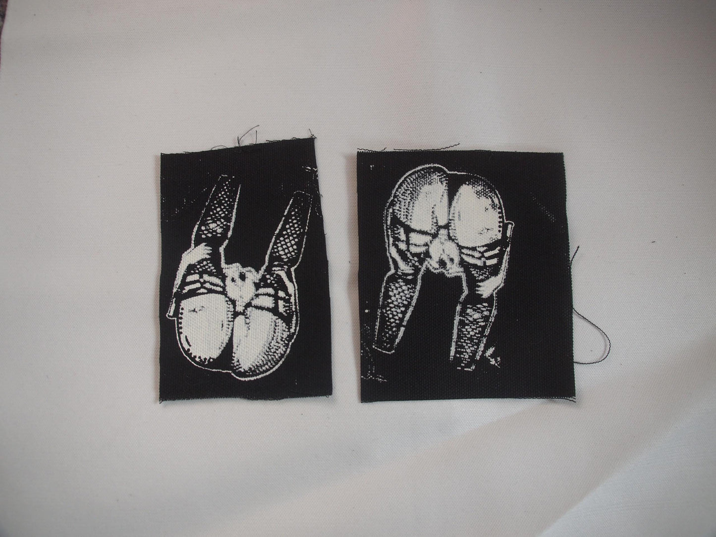 Butt w/ Legs Up Fishnet Harness Illustration Patch - Original Queer Artwork Drawing
