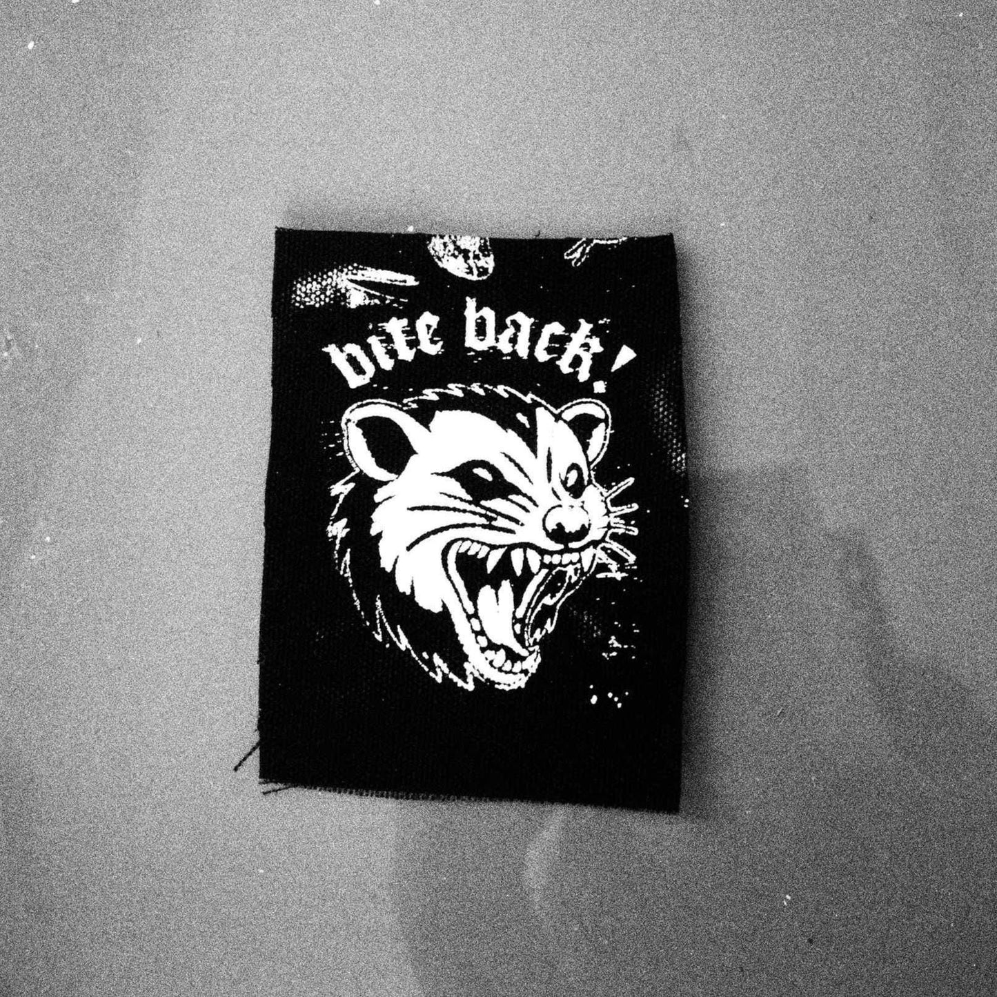 Bite Back Scowling POSSUM Illustration Patch
