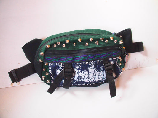 Lesbian Love Patched Vintage Jansport Fanny Pack - Original Sapphic Queer Punk Art Lewd Pinup