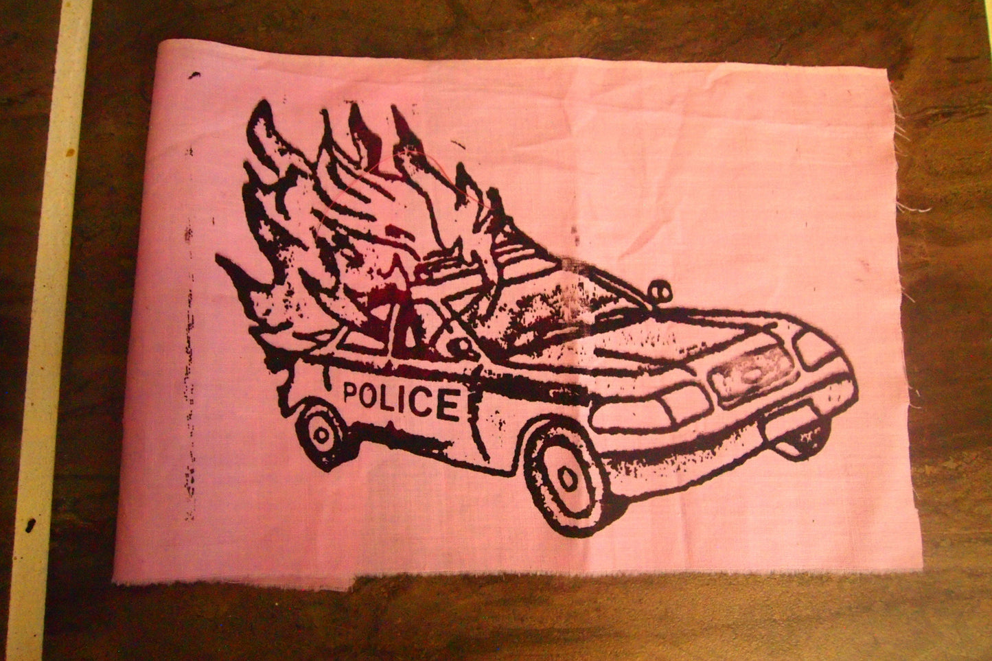 Burning Cop Car Big Patch