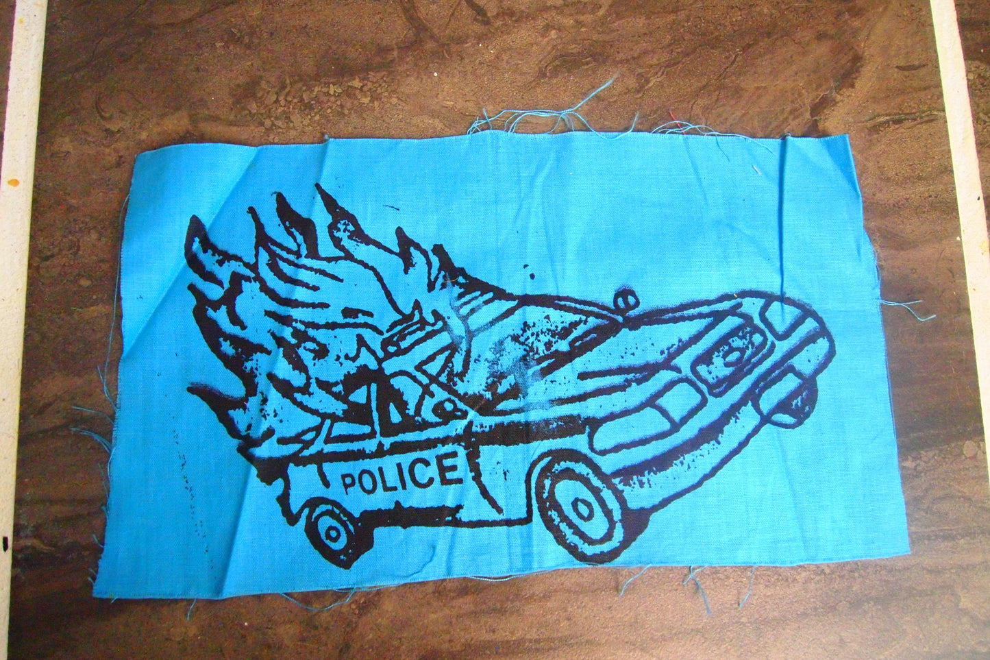 Burning Cop Car Big Patch