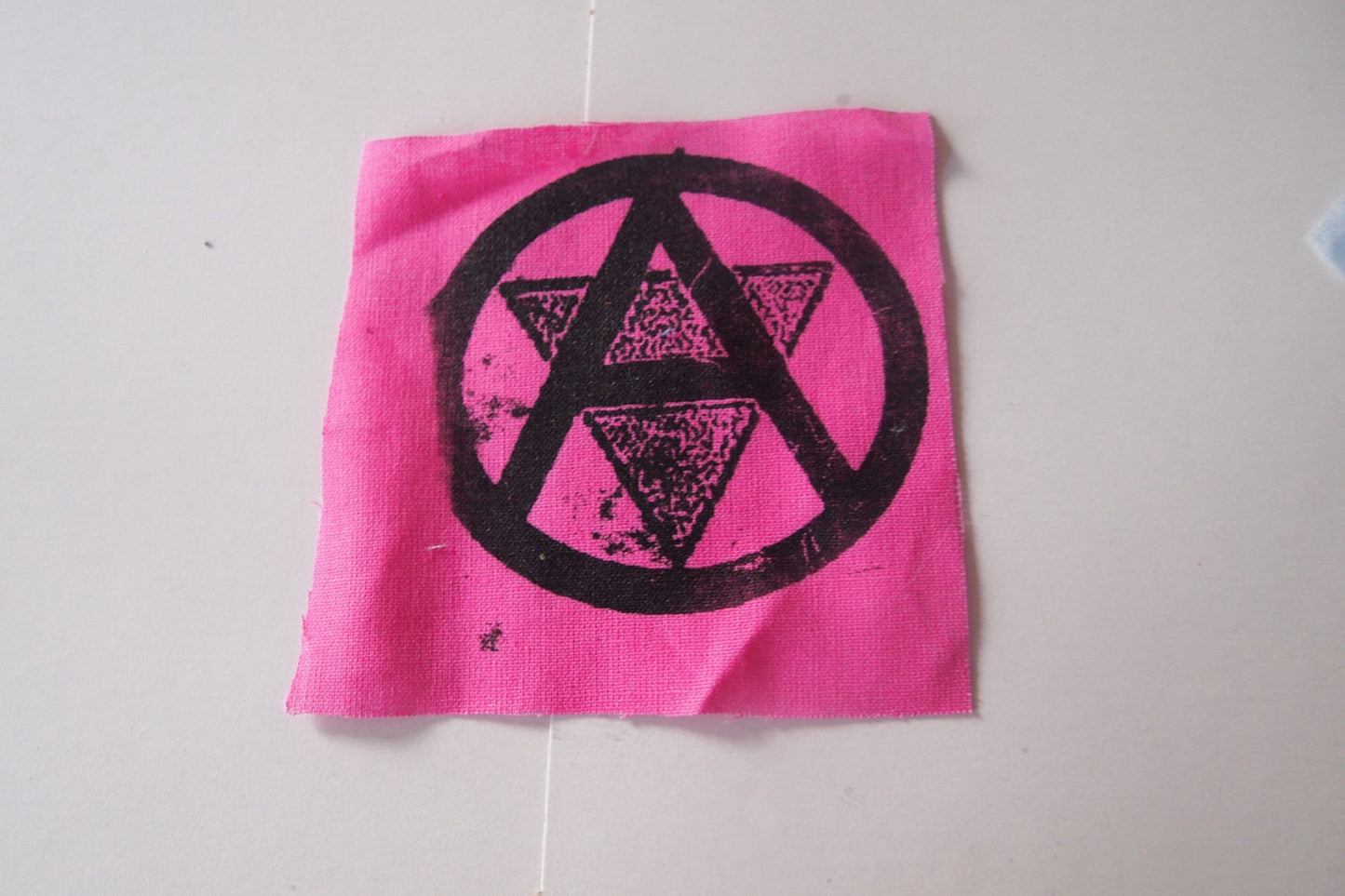 Queer Anarchism Symbol Patch Pink Inverted Triangle