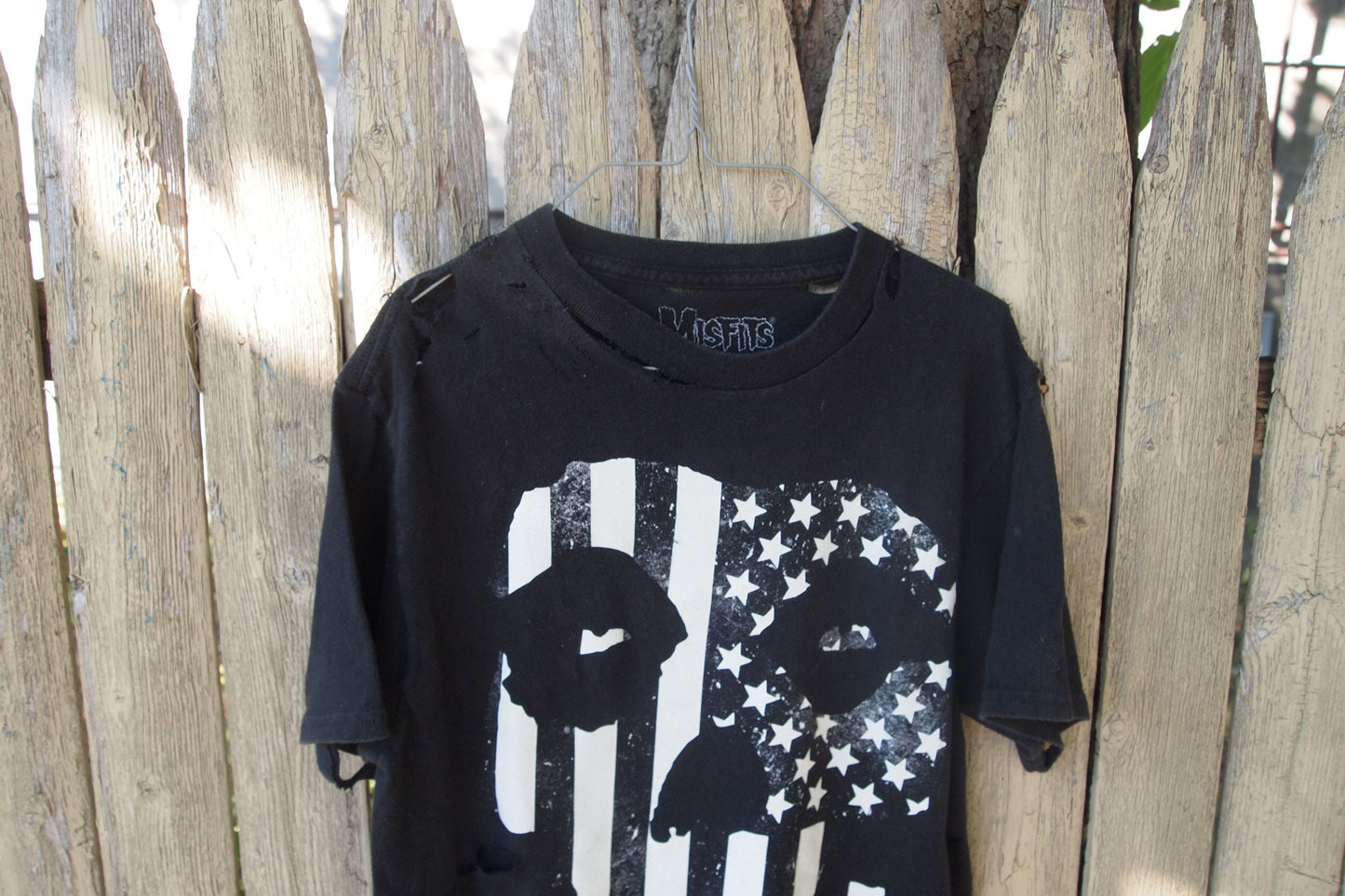 The Misfits Distressed Thrashed American Flag Crimson Ghost Logo Sz S Vintage