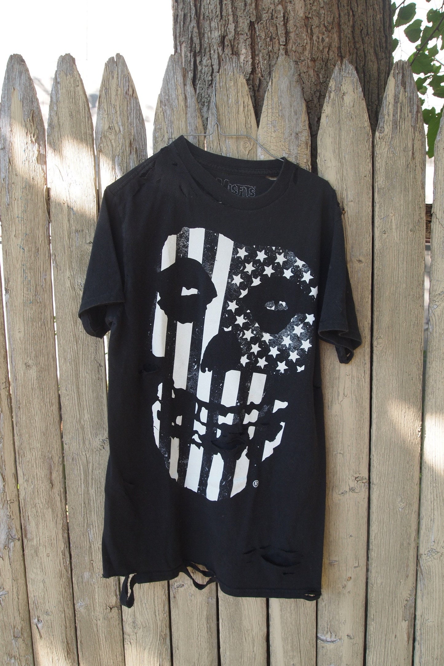 The Misfits Distressed Thrashed American Flag Crimson Ghost Logo Sz S Vintage