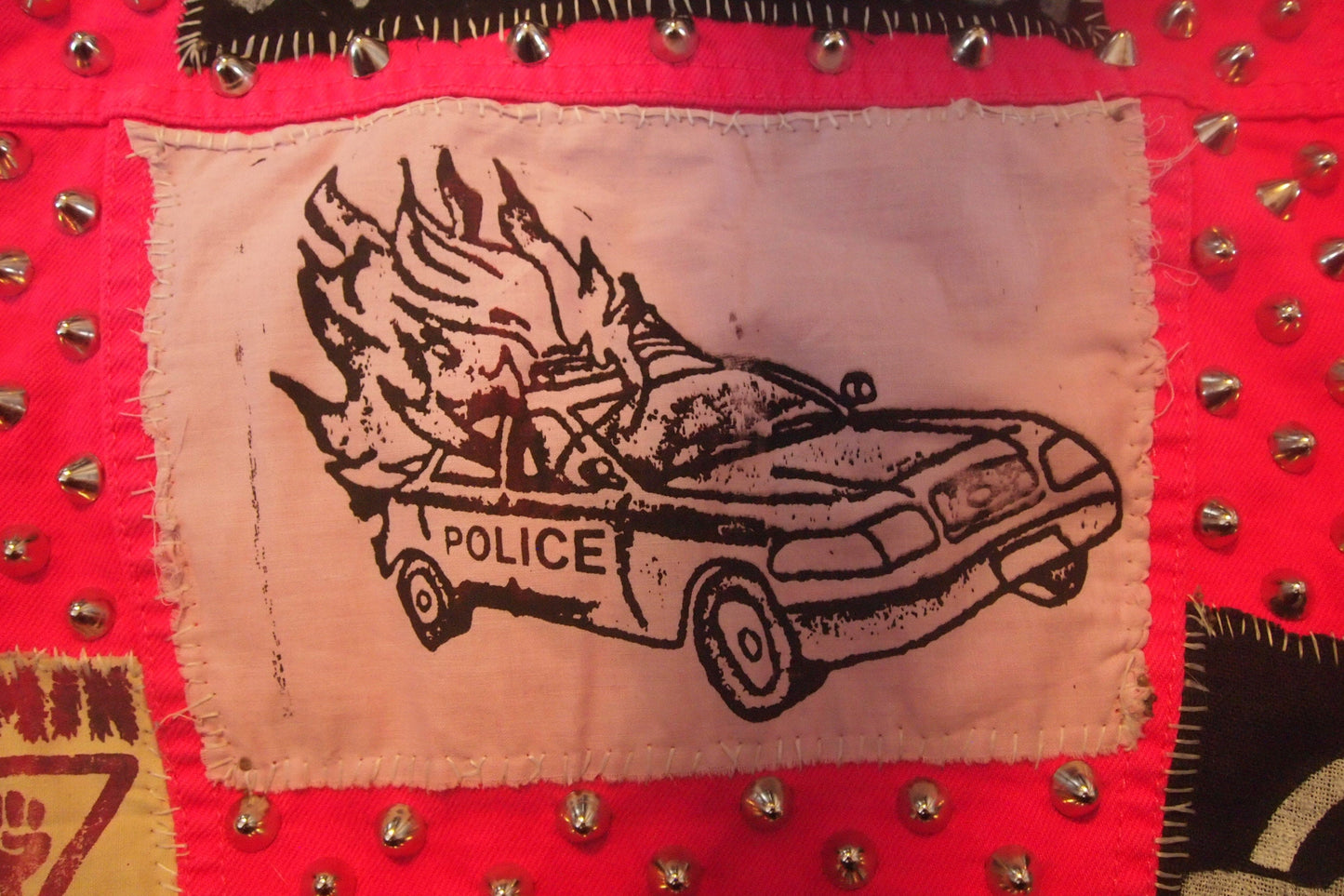 Burning Cop Car Big Patch