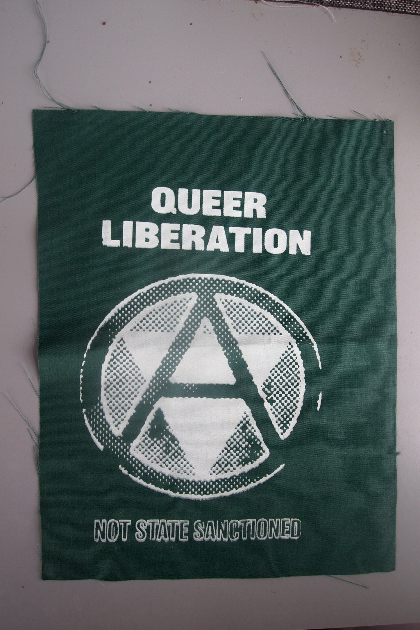 Queer Liberation Not State Sanctioned Anarchism Symbol Back Patch