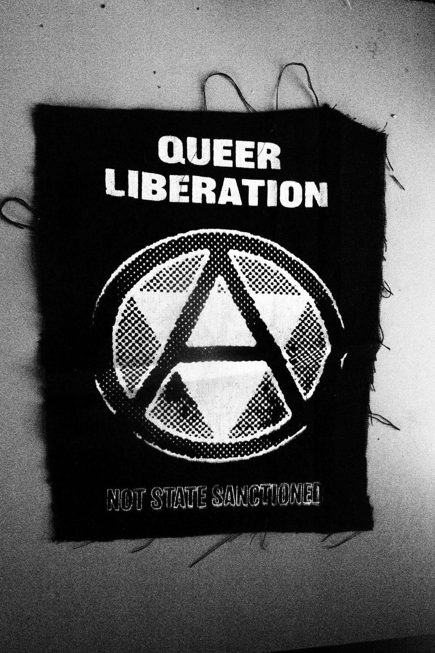 Queer Liberation Not State Sanctioned Anarchism Symbol Back Patch