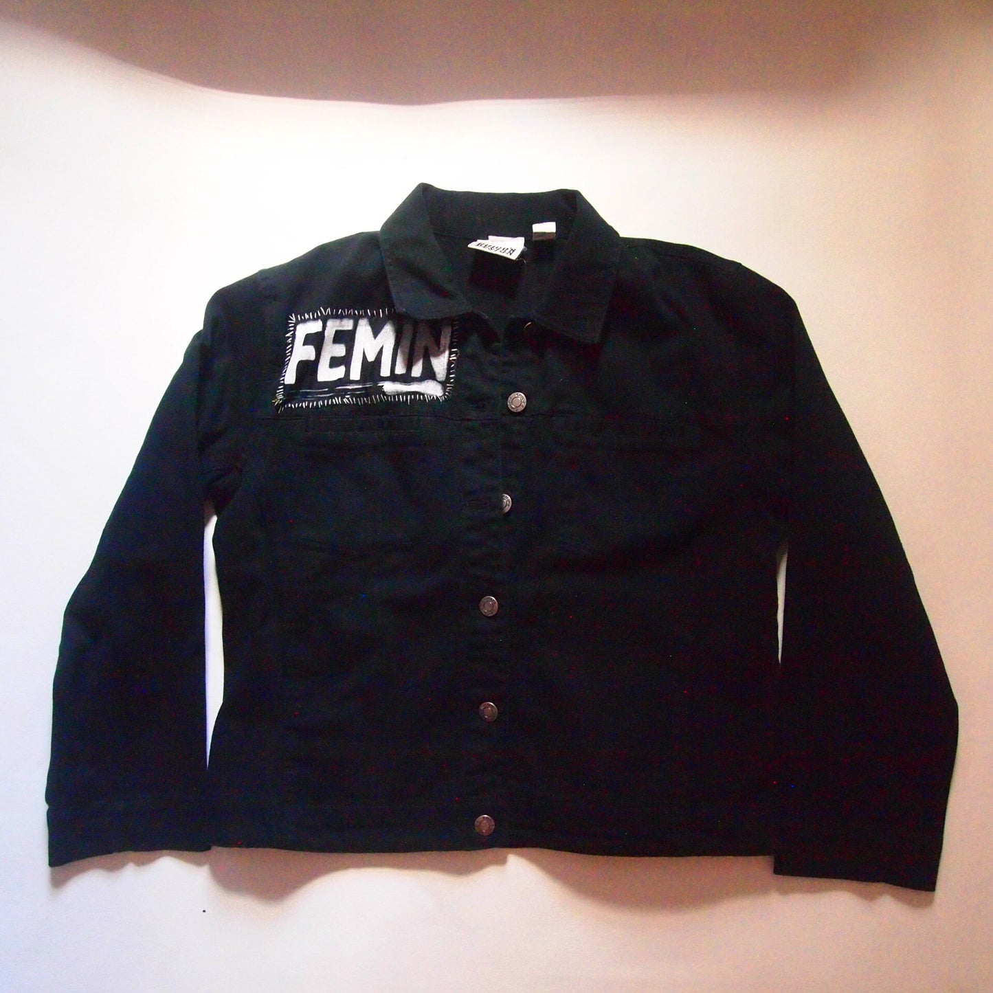 MED Custom Ice Cube Vintage Patched Black Denim Jacket