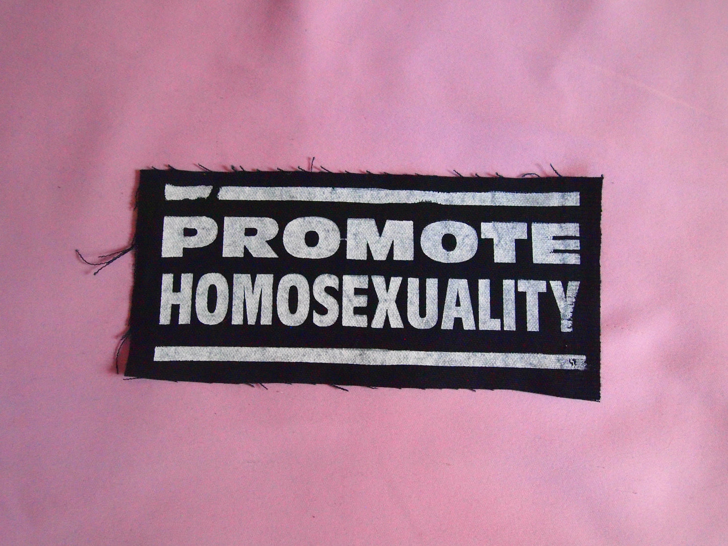 Promote Homosexuality - Vintage Queer Nation Screen Printed Patch